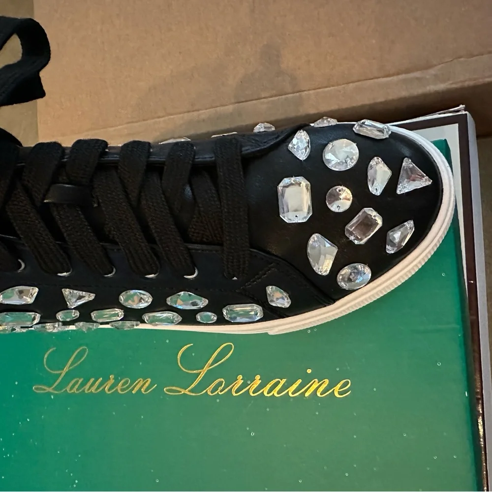 Black and Silver Rhinestone Sneakers 9 - Picture 3 of 5